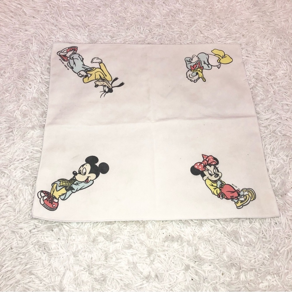 Disney Vintage Mickey Minnie Donald Goofy Character Handkerchief Bandana‎